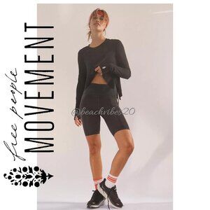 FP MOVEMENT BY FREE PEOPLE Tempo Long Sleeve Tee Black Small NWOT